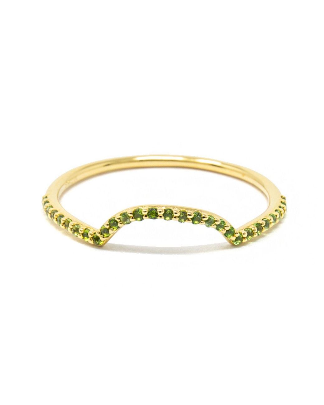 NASI SILVER Metallic Ora Half Eternity Ring- Chrome Diopside