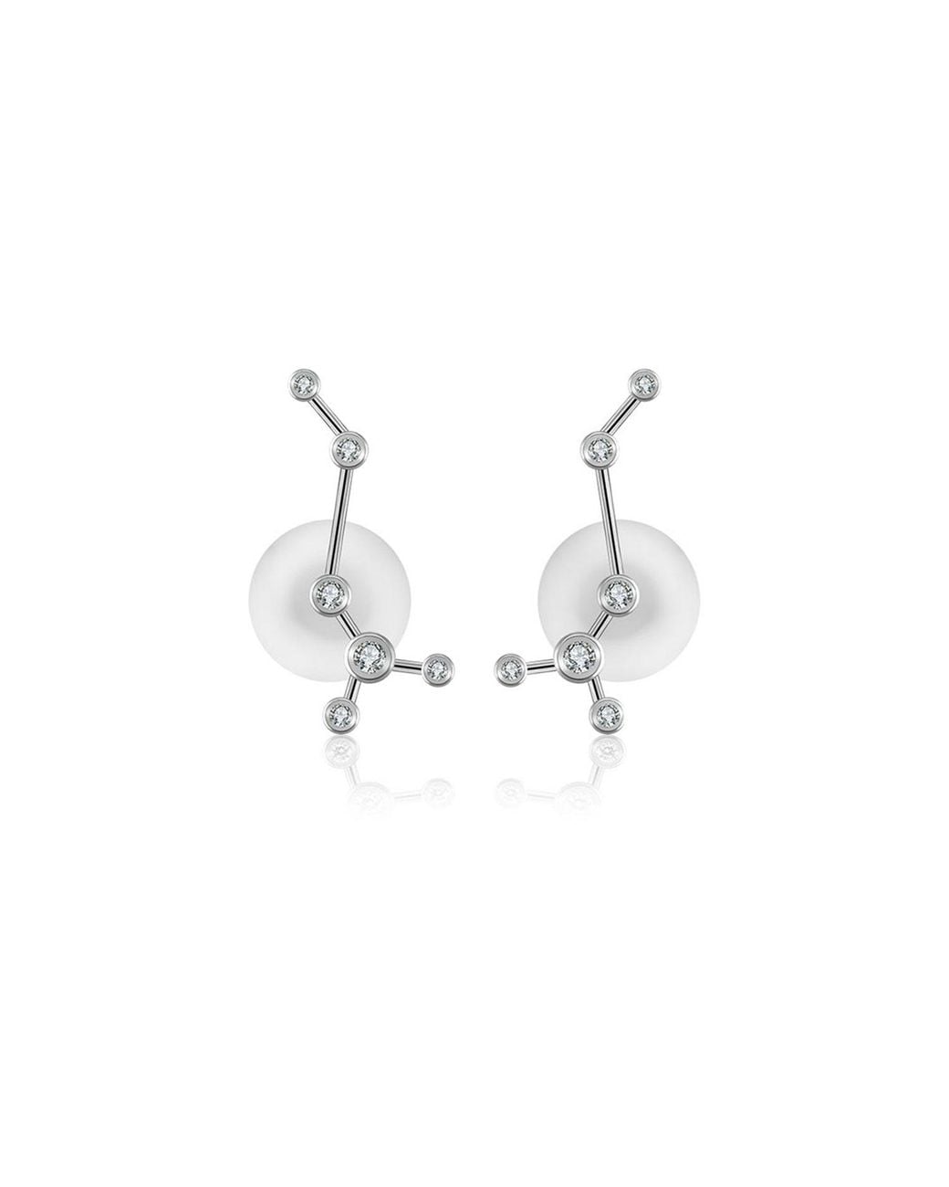 Genevieve Collection Metallic Scorpio Zodiac Constellation Earring 18K & Diamond