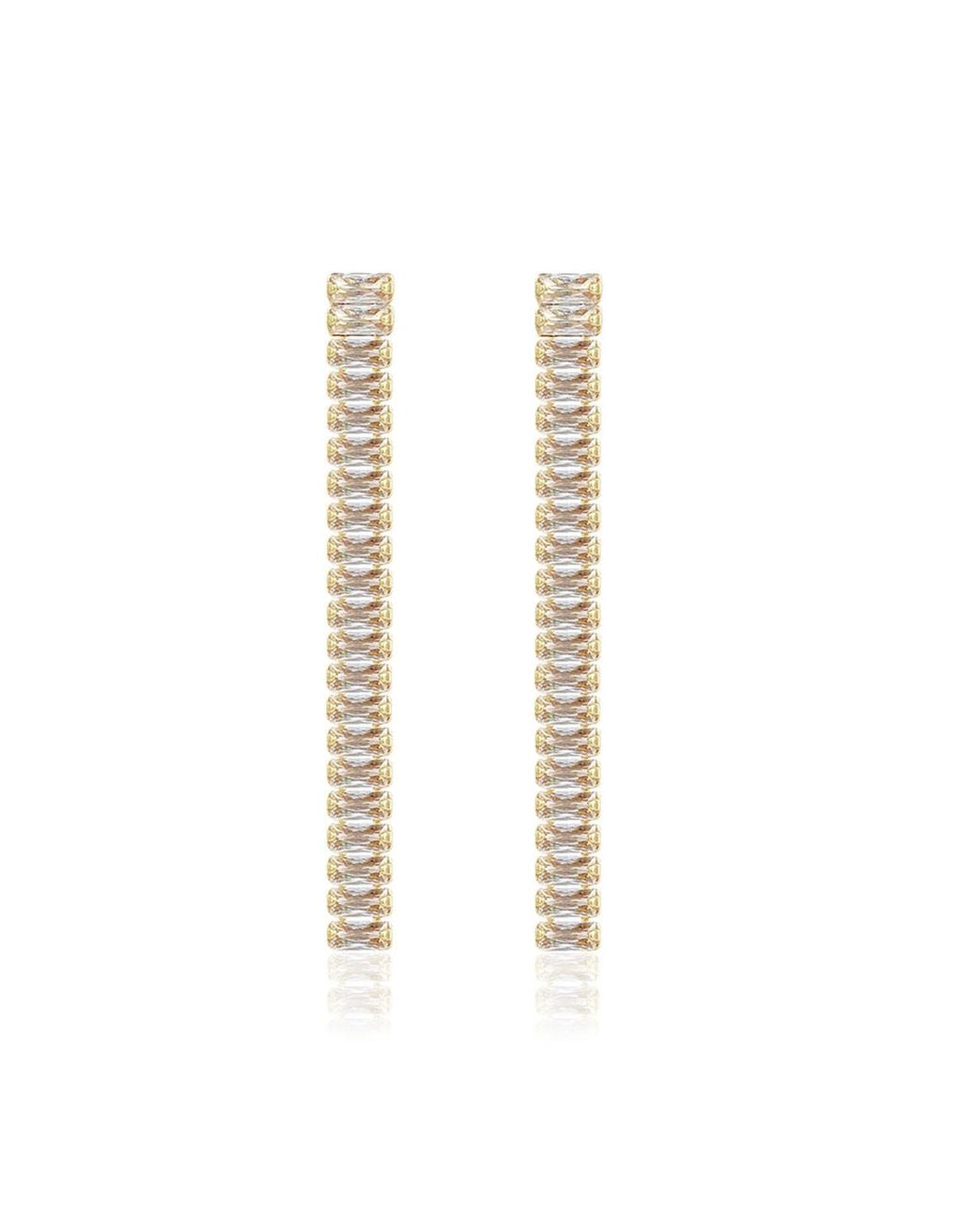 Rare Matters Jewelry Metallic Clear Crystal Beam Earrings