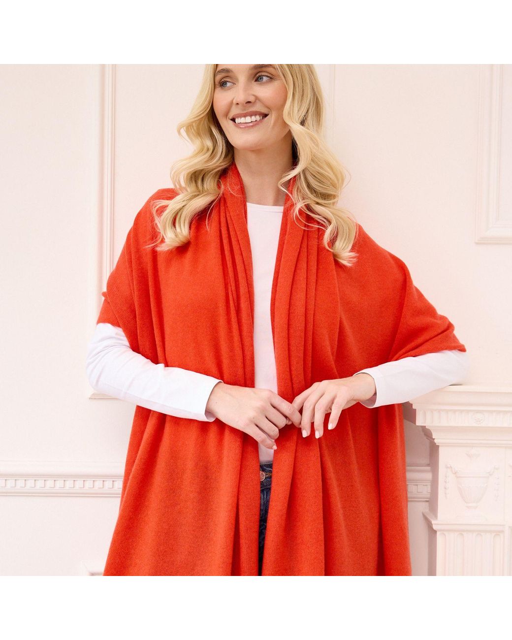 Cove Red Lola Autumn Cashmere Travel Wrap