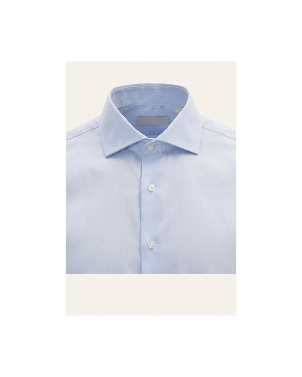 Ron Tomson Blue Non-Iron Pure Cotton Spread Collar Dress Shirt for men