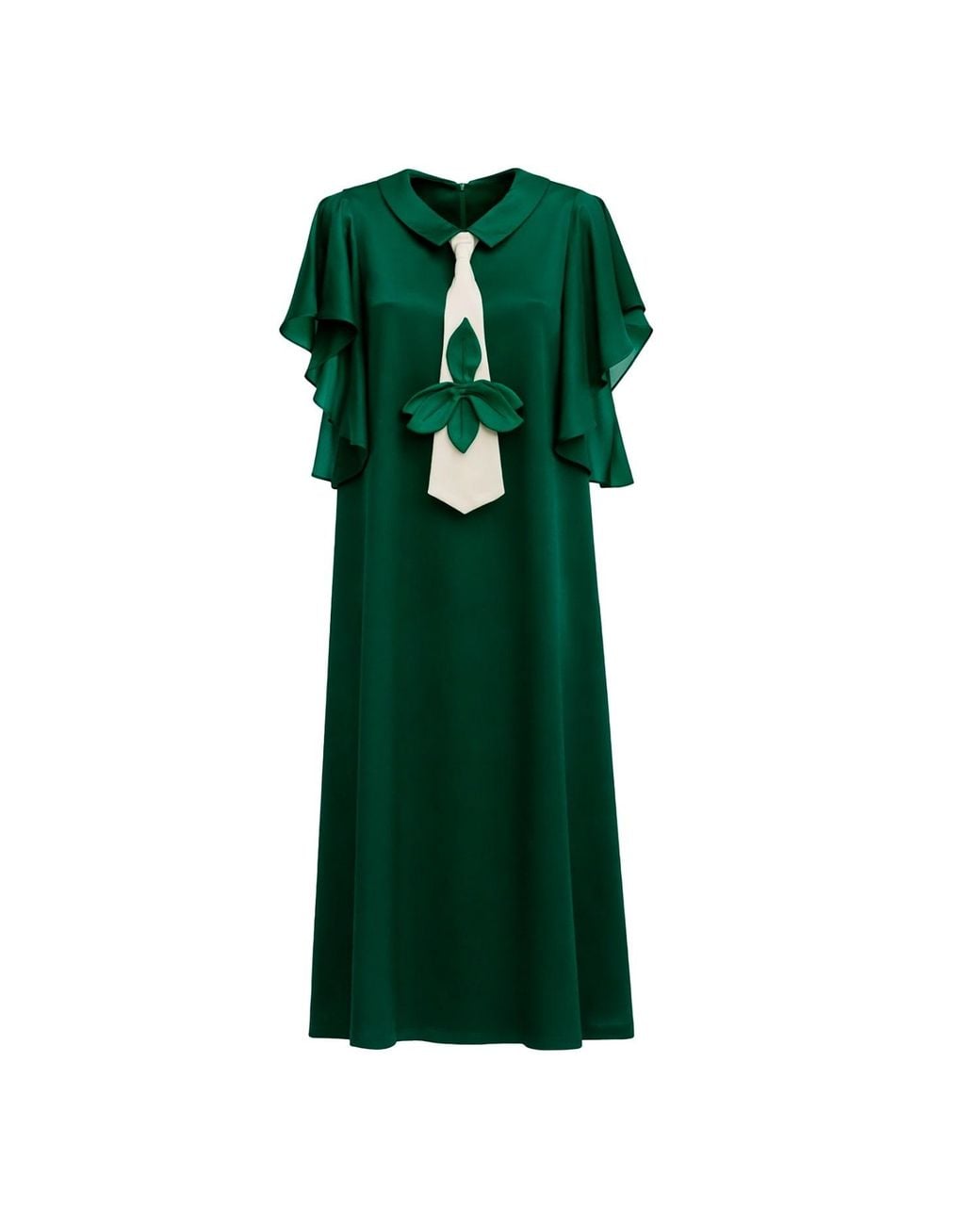 slim fit dress slacks Emerald Green Satin Cowl Neck Midi Dress by Chloe Lewis