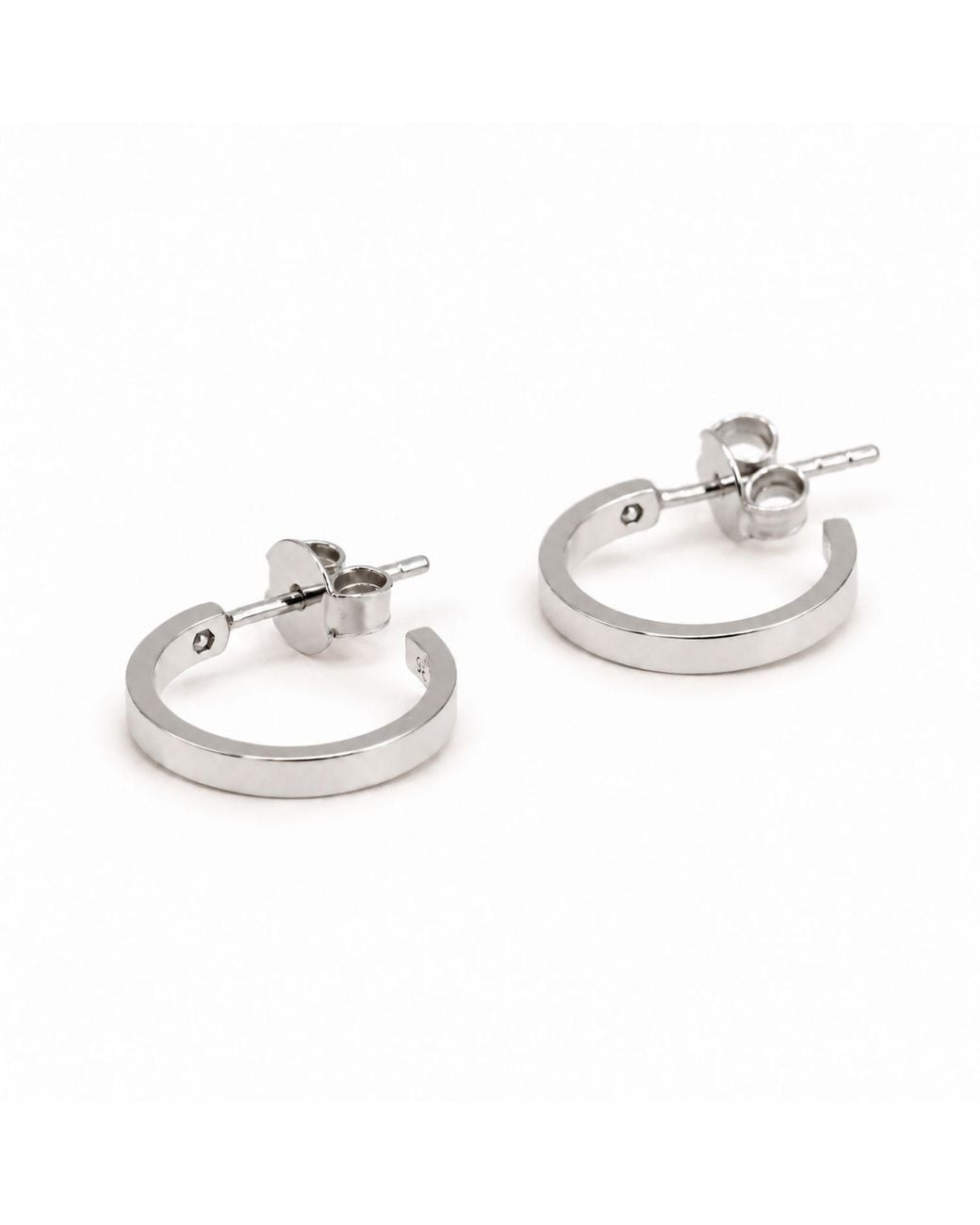 Cier White Small Hoop Earrings