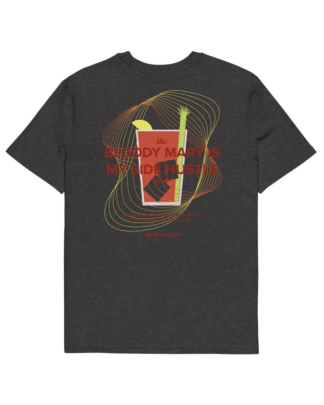 Anchor and Crew Black Dark Heather Bloody Mary Is My Side Hustle Club Organic Cotton T-Shirt