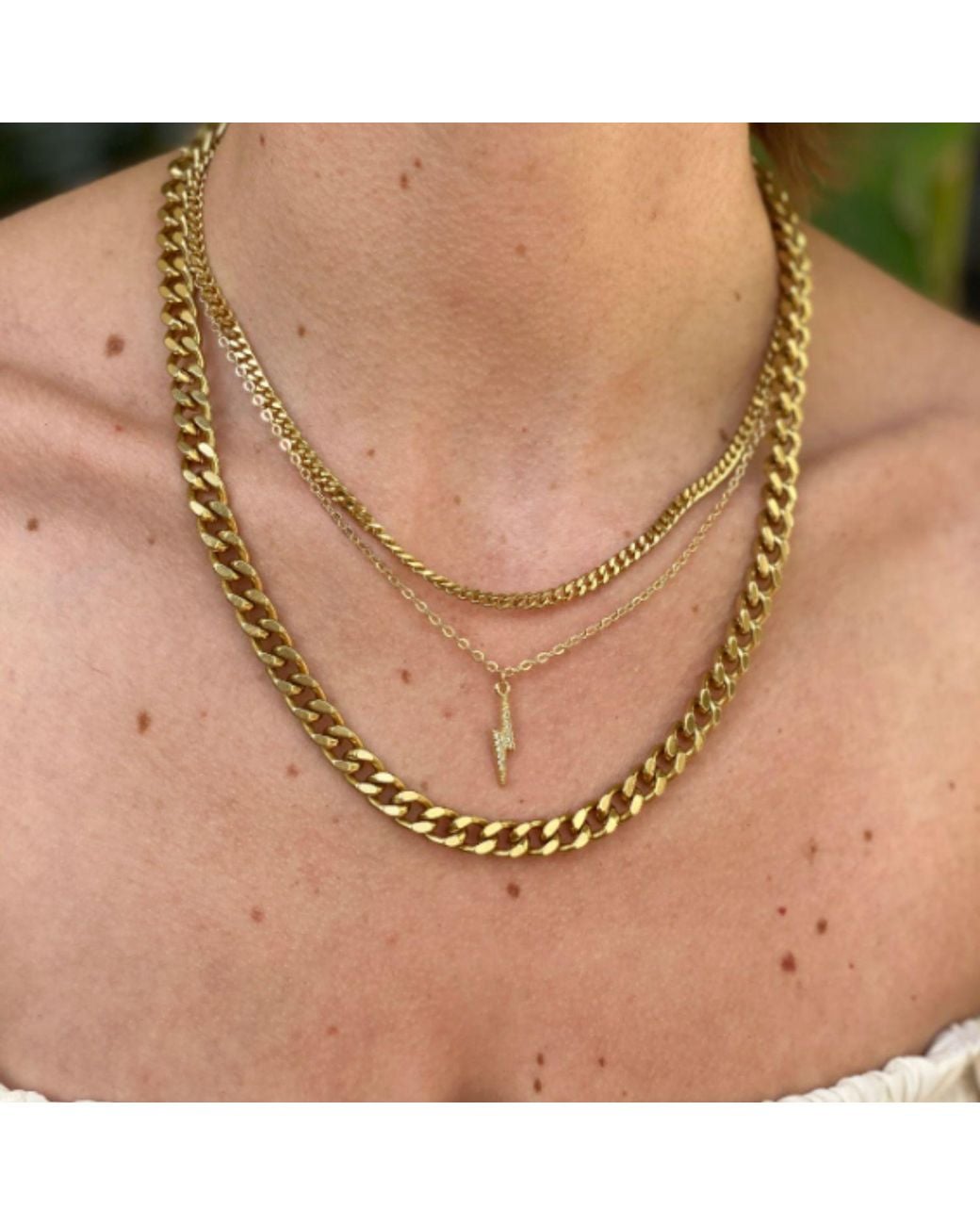 Rachel Nathan Metallic Pavé Lightning Bolt Necklace