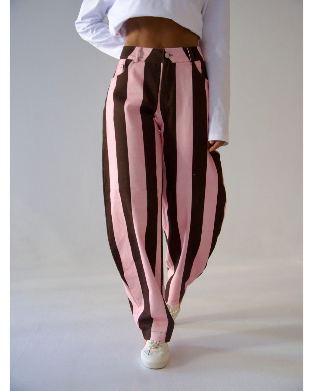 Mind Traveler Red Striped Clarissa Balloon Jeans