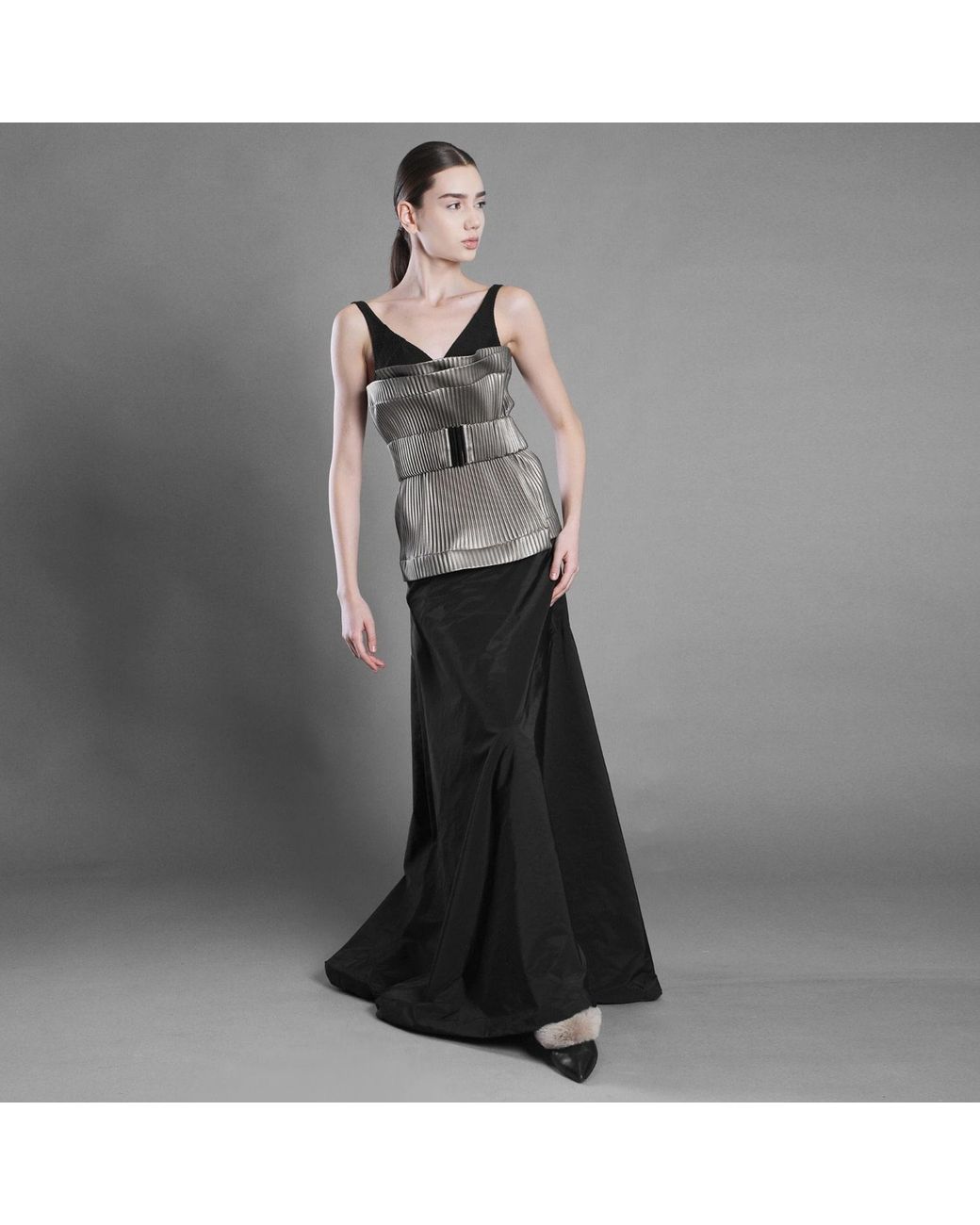 Silvia Serban Brown Antique Pleated Eco-Leather Belt