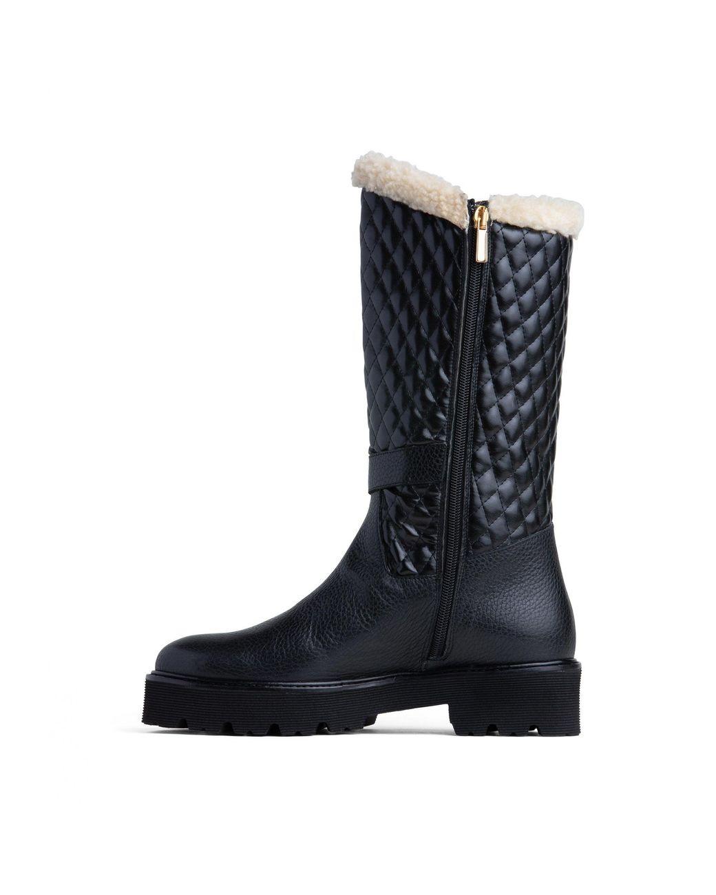 Beautiisoles by Robyn Shreiber Made in Italy Blue Tulsa Leather Platform Winter Boot