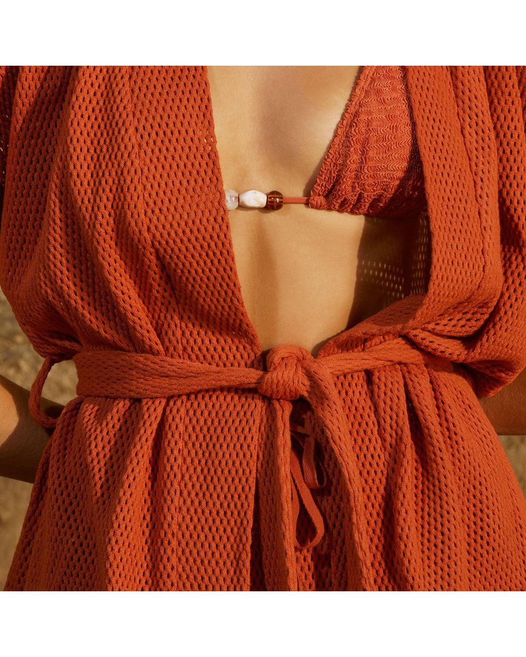 ARMS OF EVE Brown Sardinia Wrap Top