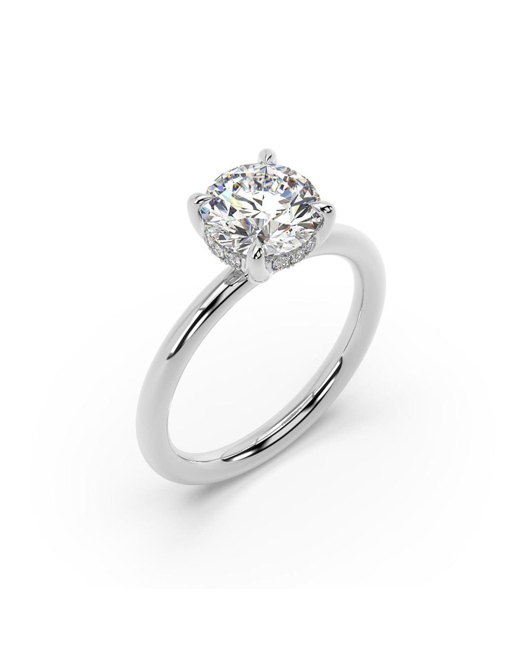 Artisan White Designer Round-Cut Lab Diamond Ring