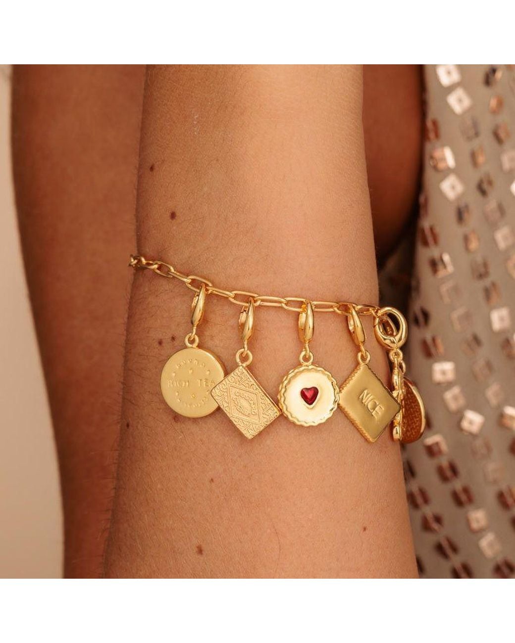 Lily Charmed Metallic Custard Cream Biscuit Charm