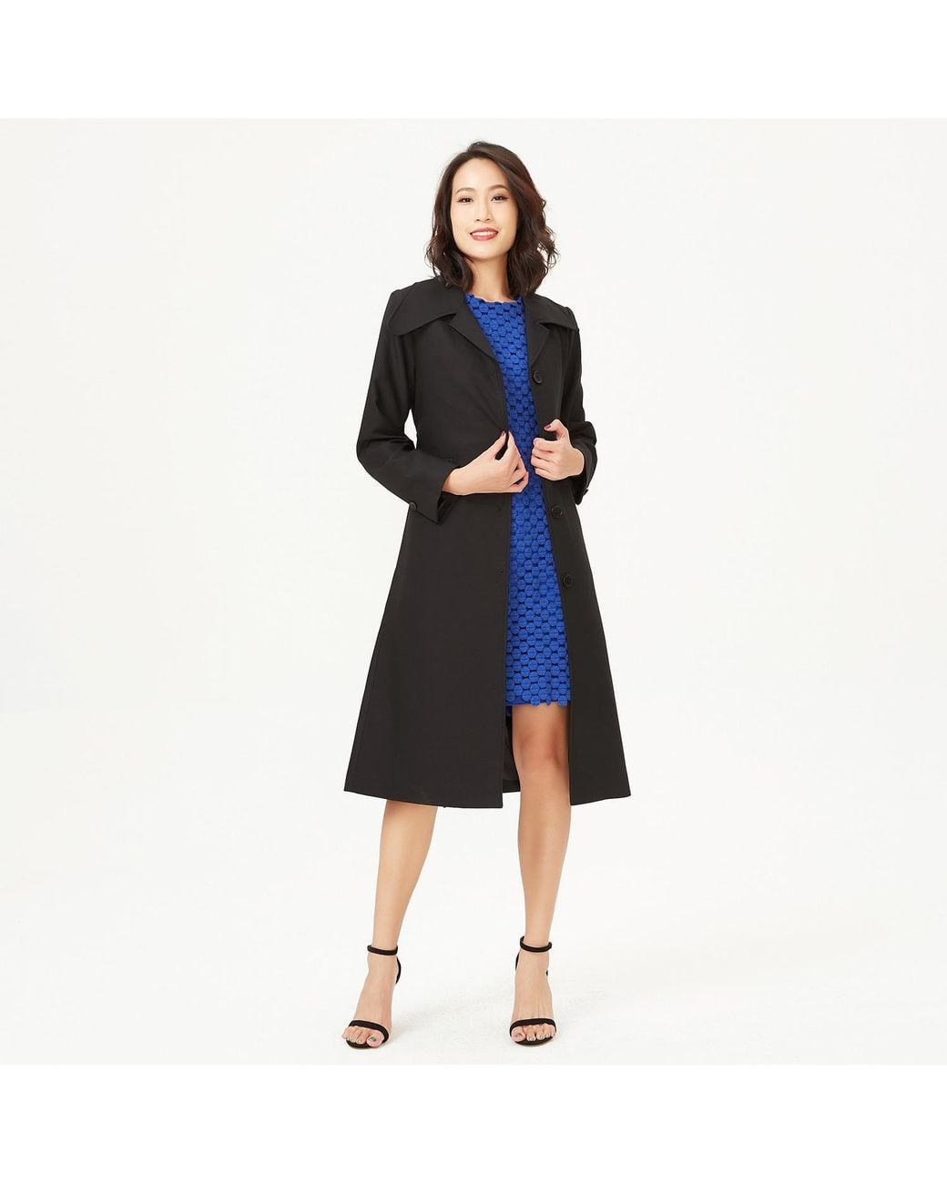 Smart and Joy Black Minimalist City Coat