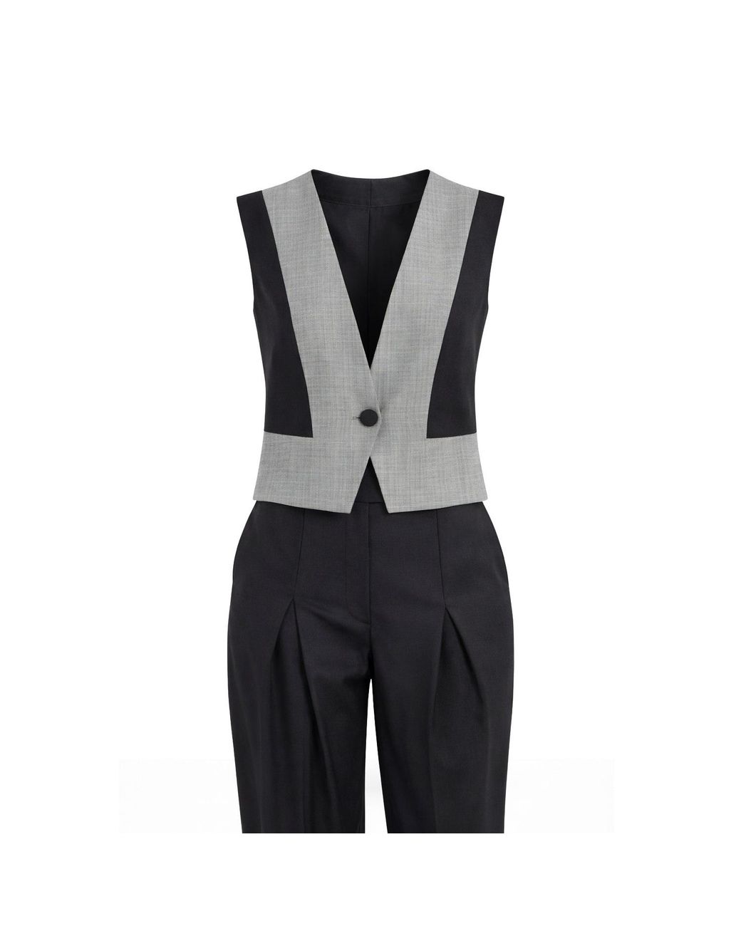 Lumina Eligma Black V Button Vest