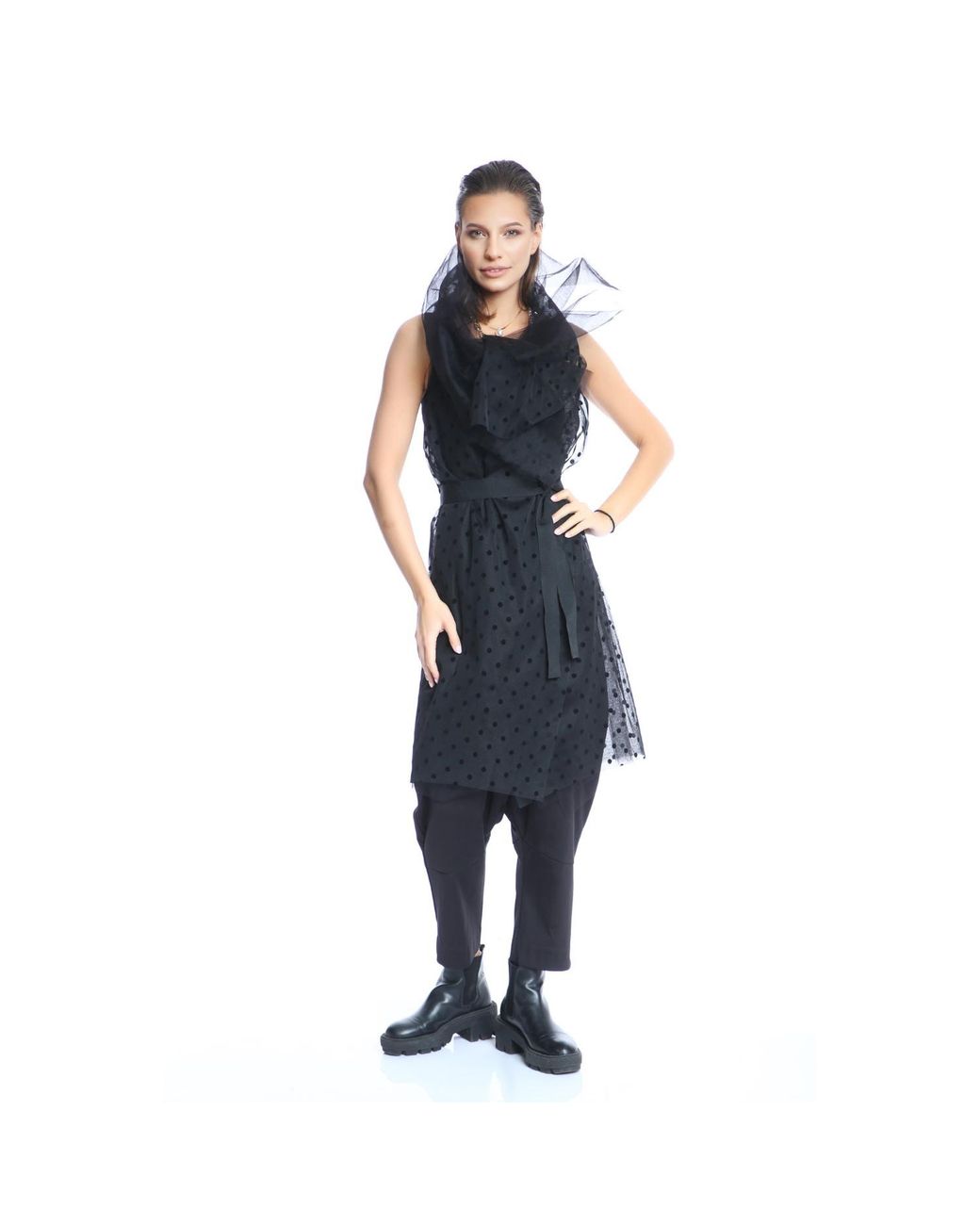 Silvia Serban Black Tulle Vest
