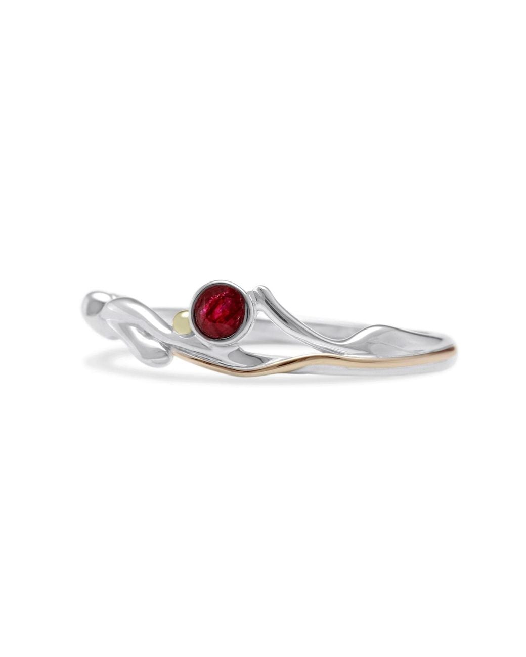 Isla Silver Pink Dainty Sterling Ruby Ring
