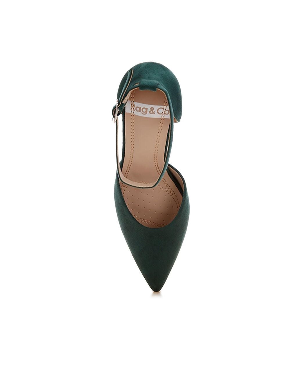 Rag & Co Green Dolona Microfiber Stiletto Heel Sandals