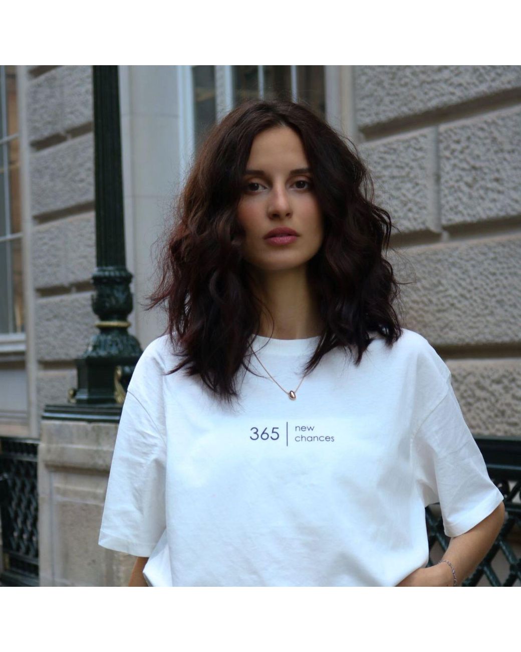 Mimhi Maison White Oversized Off- Cotton T-Shirt