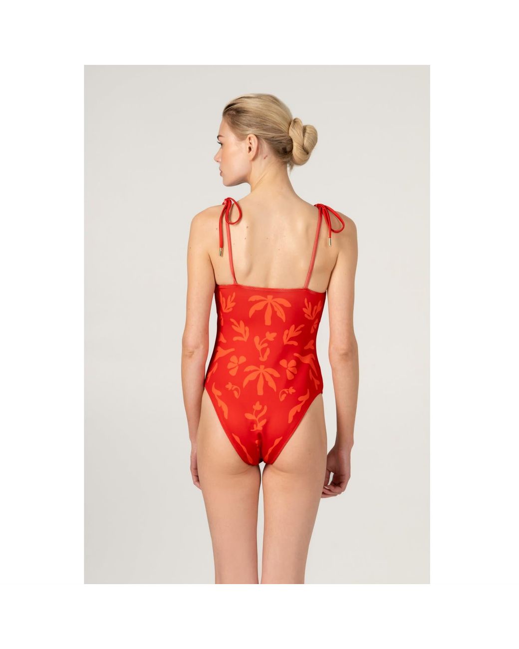 Jessie Zhao New York Red Scarlet Safari Reversible One Piece Swimsuit