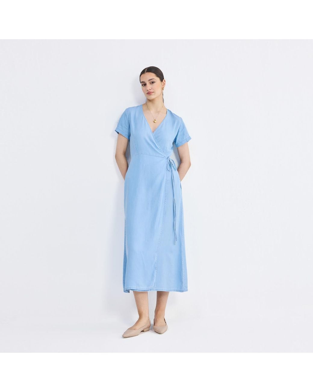 REISTOR Blue Maxi Wrap Dress
