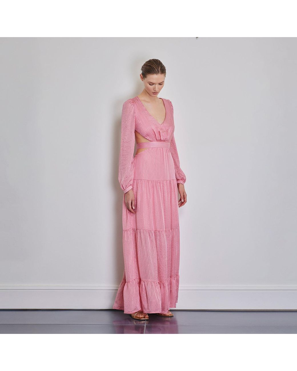 Anse Victorin Pink Elly Silk Maxi Dress