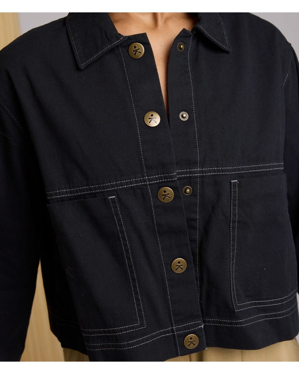 Known Supply Black Cropped Twill Jacket