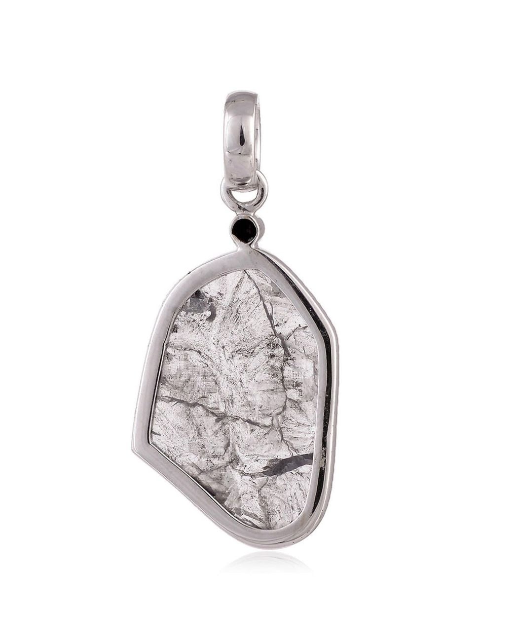 Artisan Metallic Natural Unshaped Slice Diamond Pave In 18k Gold Designer Pendant