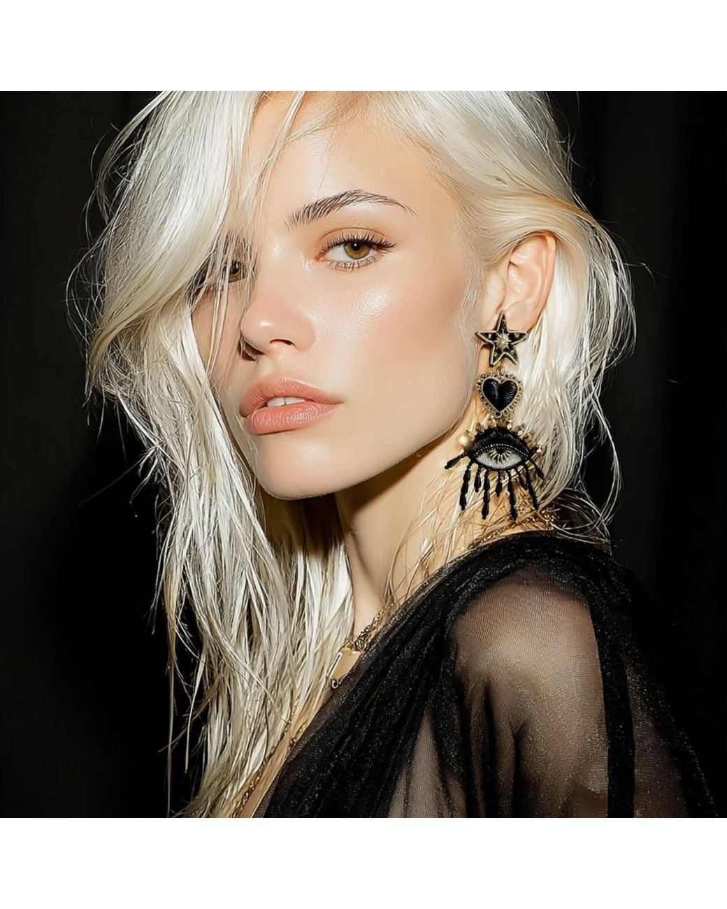VETKA Black Statement Dangle Earrings – Gilded Secret