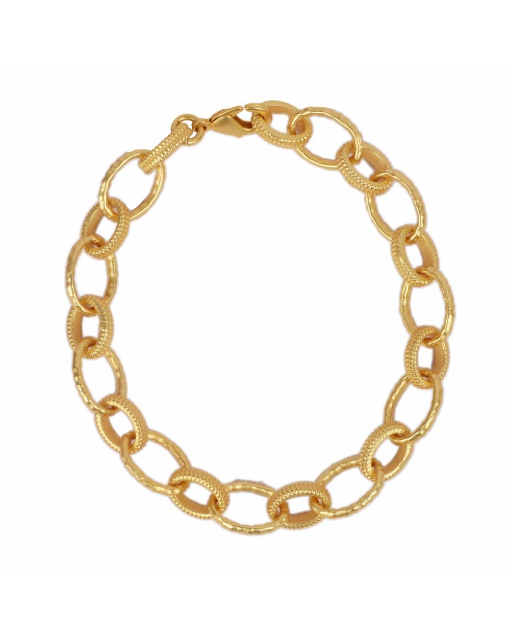 Lila Rasa Metallic Oval Hammered Link Bracelet