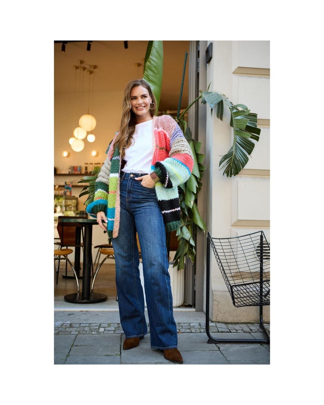 Saachi Multicolor Knitted Multitoned Cardigan