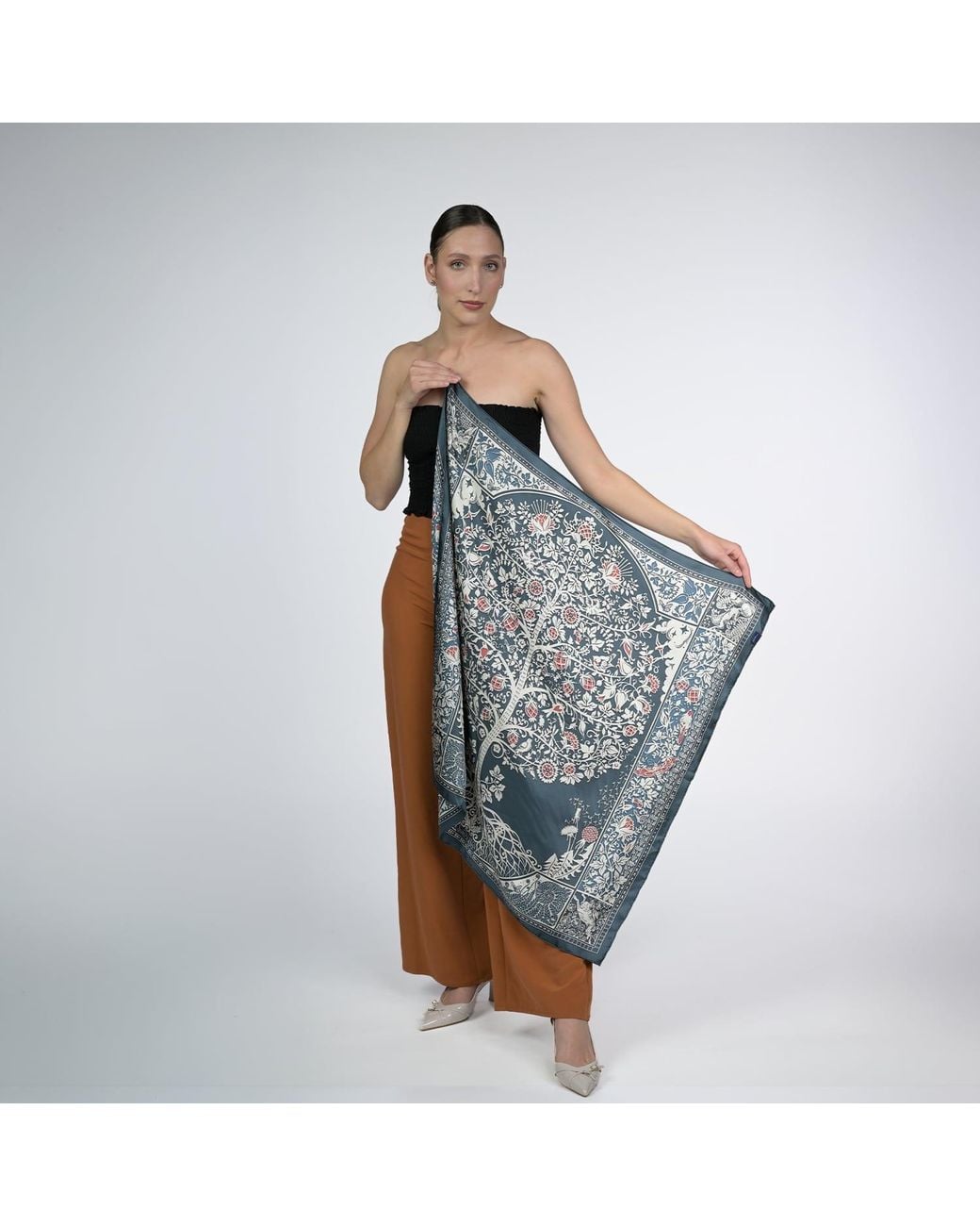 Silk&Soul Green Tree Of Life Scarf