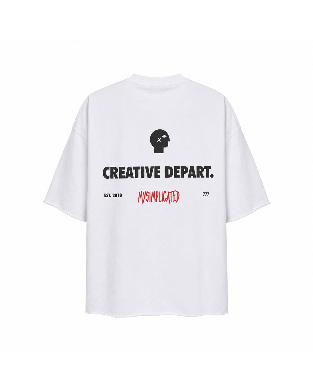 mysimplicated White Oversized T-Shirt With Creative Department Design for men