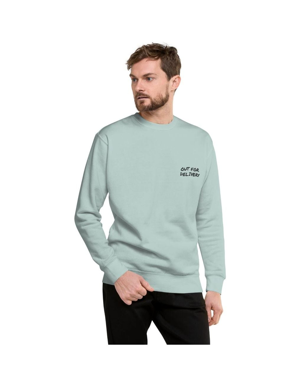 Anchor and Crew Green Ice Out For Delivery Annotations Organic Cotton Sweatshirt for men
