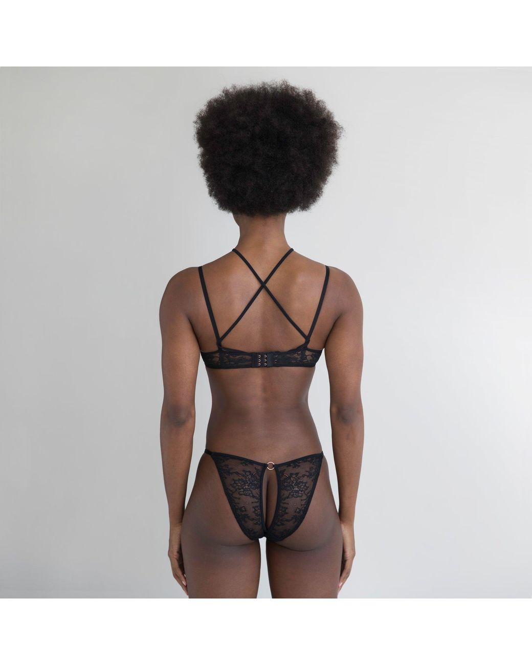 MONIQUE MORIN LINGERIE Blue Rush Bikini Ouvert