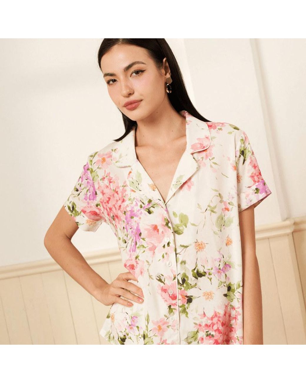 Yumi Kim Pink Beauty Rest Ivory Floral Pajama Set