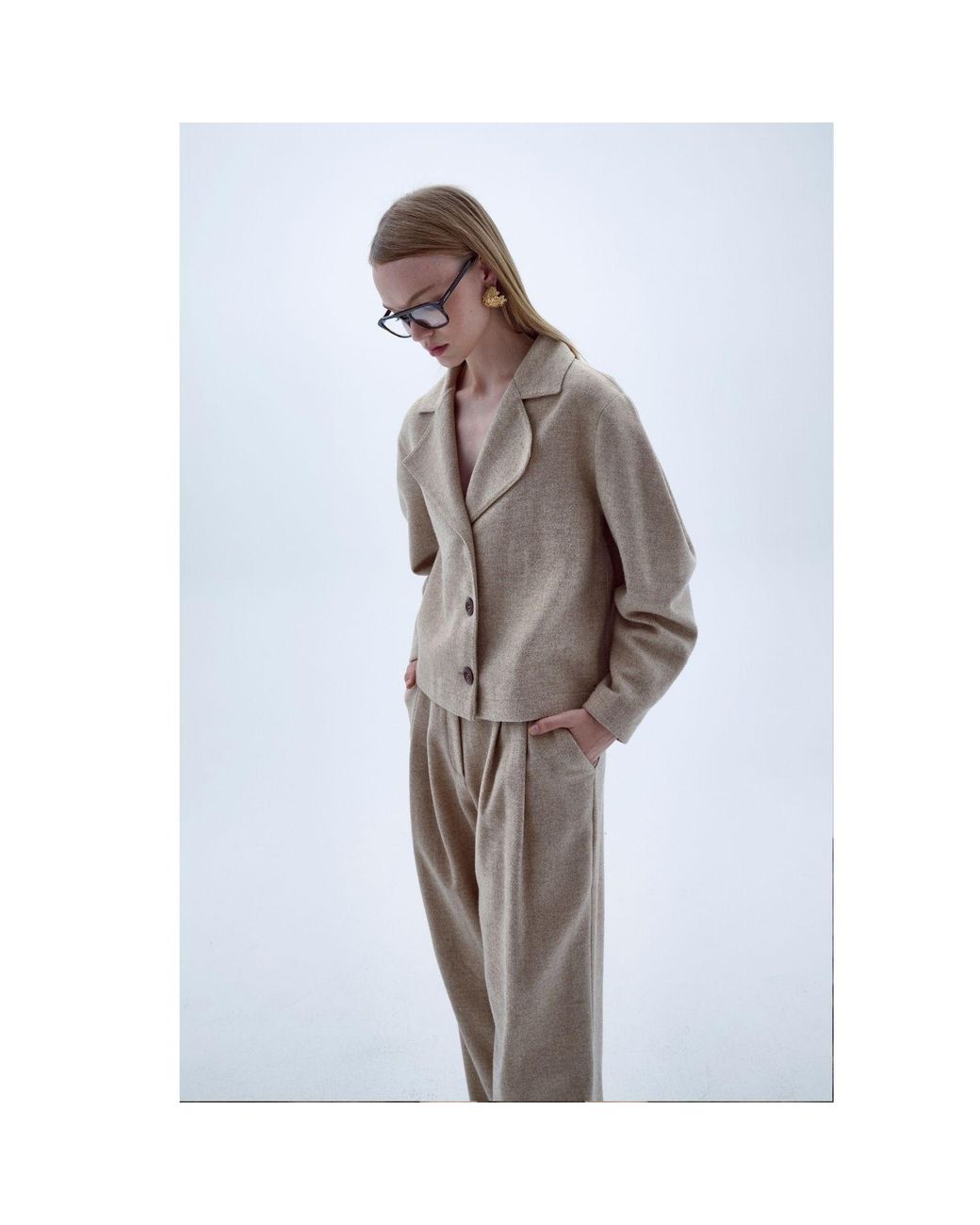 NAZLI CEREN Pink Neutrals Kai Wool Jacket