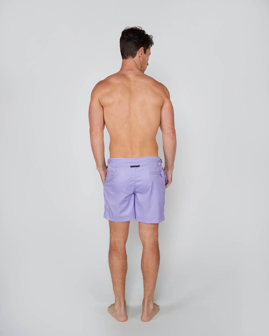 Lords of Harlech Purple Neptune Oxford Tailored Swim Short for men