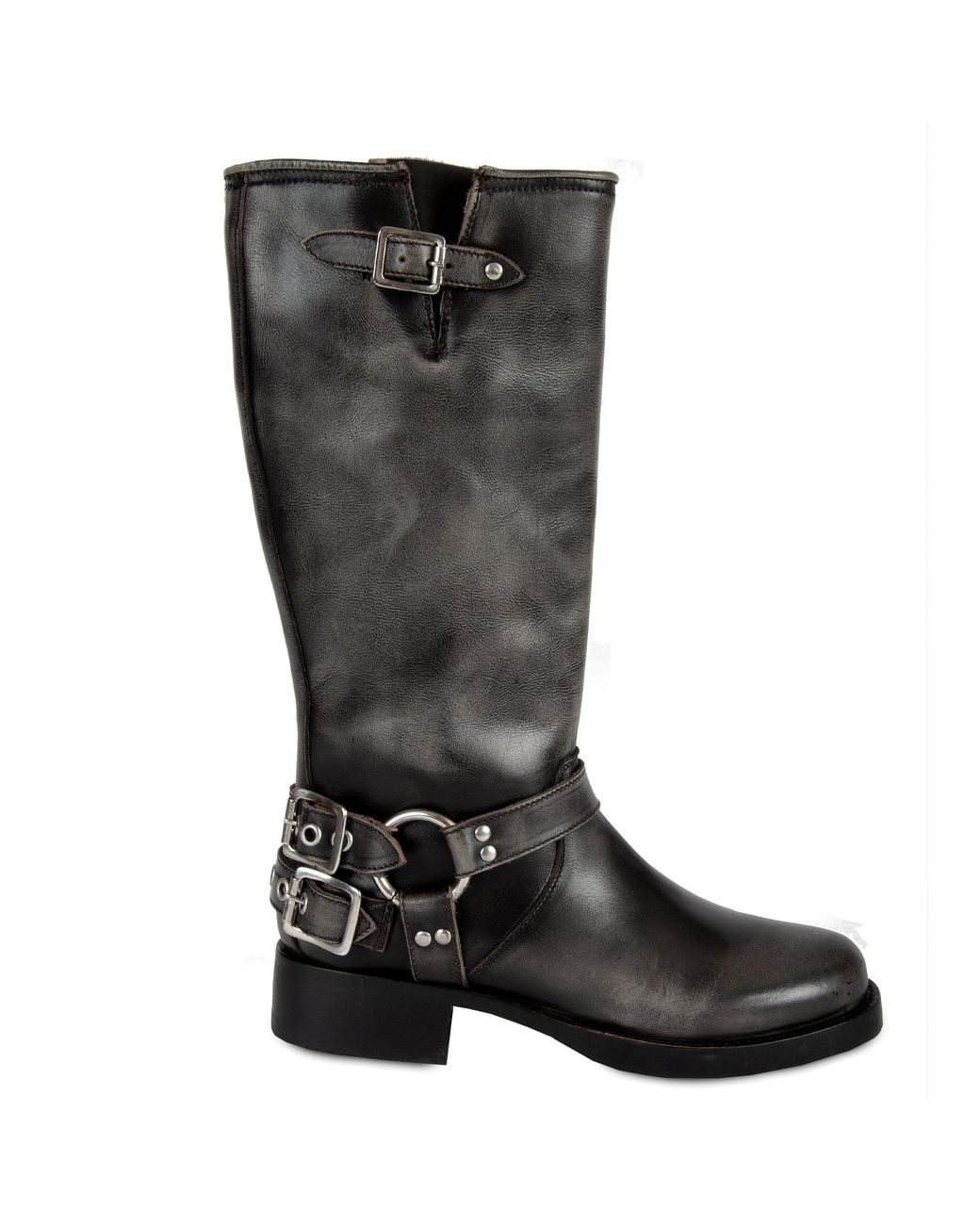 Urbnkicks Black Tall Biker Boots