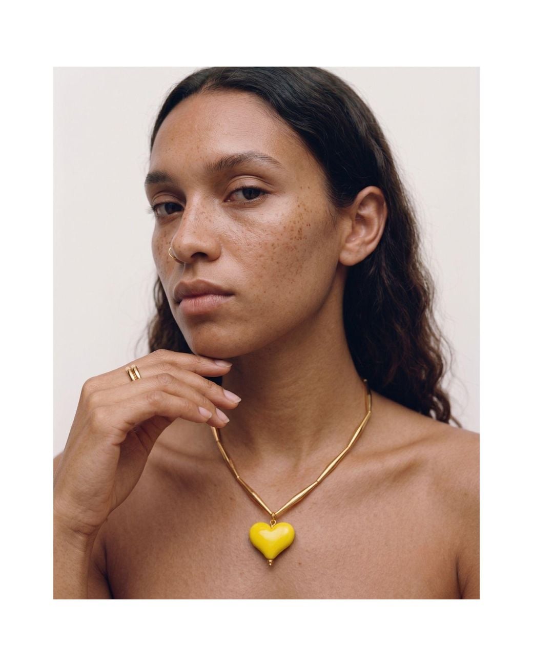 Tohum Design Metallic Cuore Necklace – Lemon
