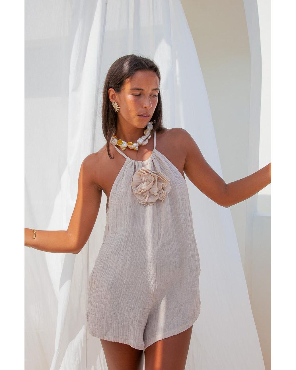 Palm Collective Natural Neutrals Bingin Playsuit