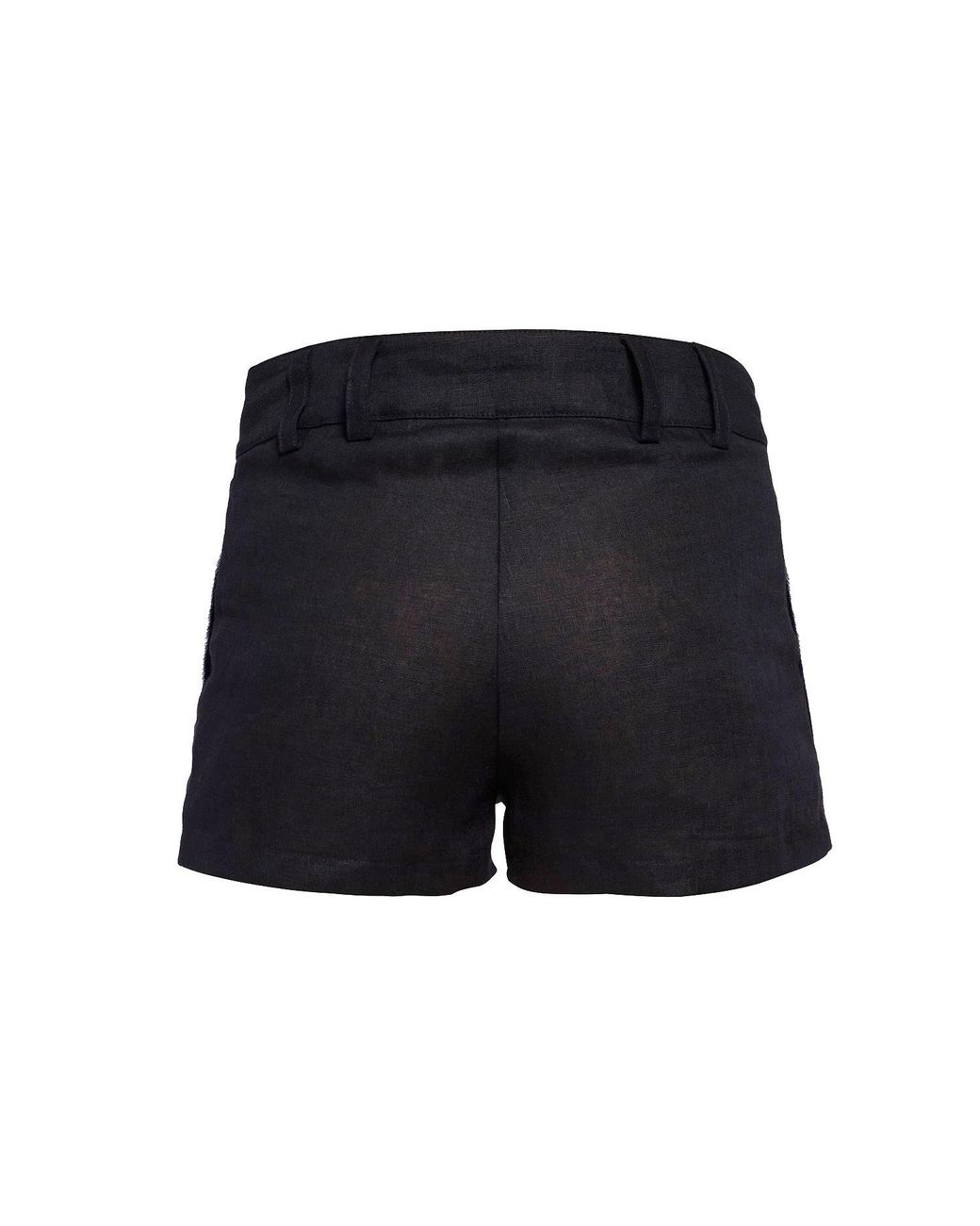 Hedare Black De Havi Hairy Leather Shorts