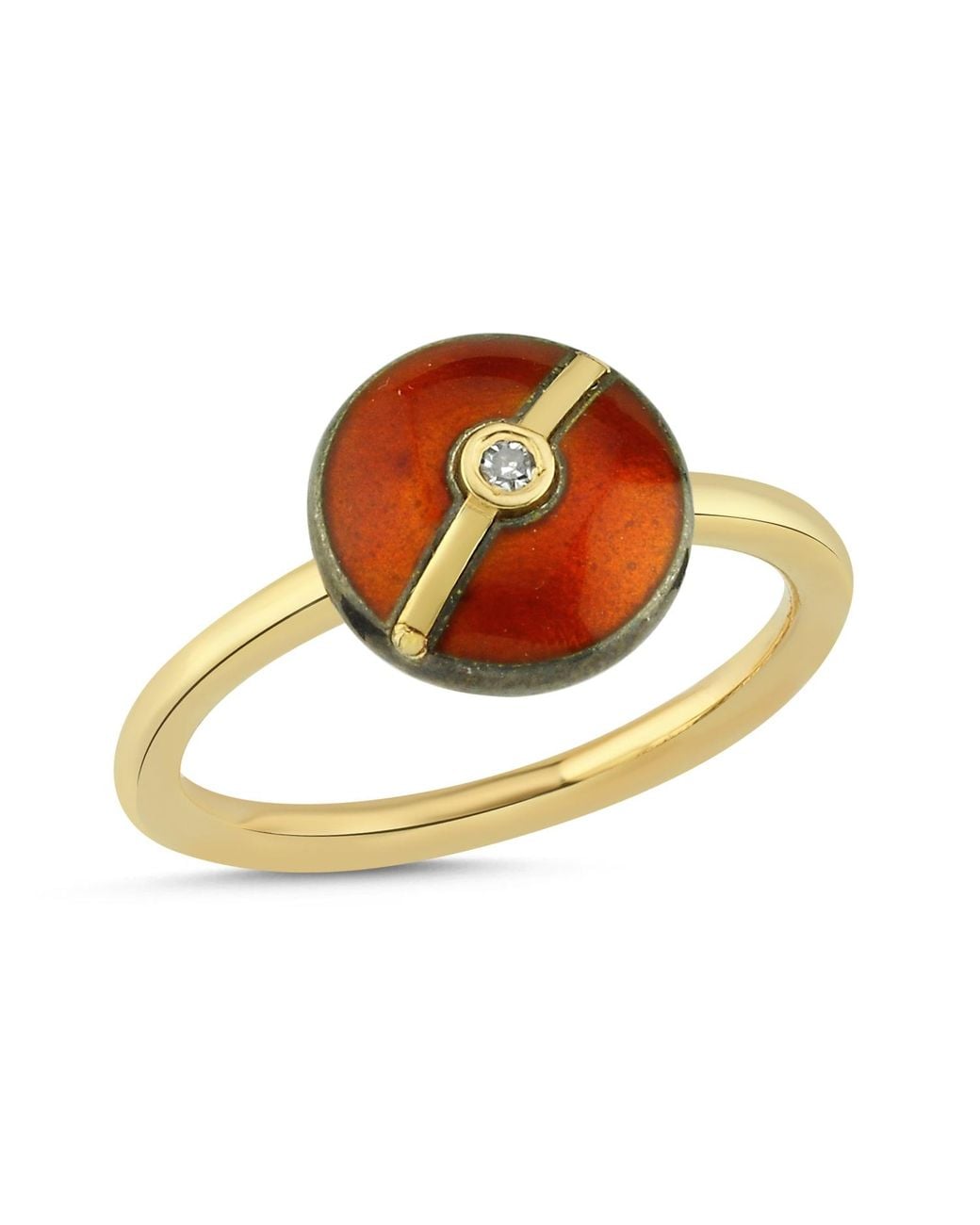 Ecce | Artisan Diamonds Metallic Enamelled Mini Multi Diamond Buttons 14K Ring