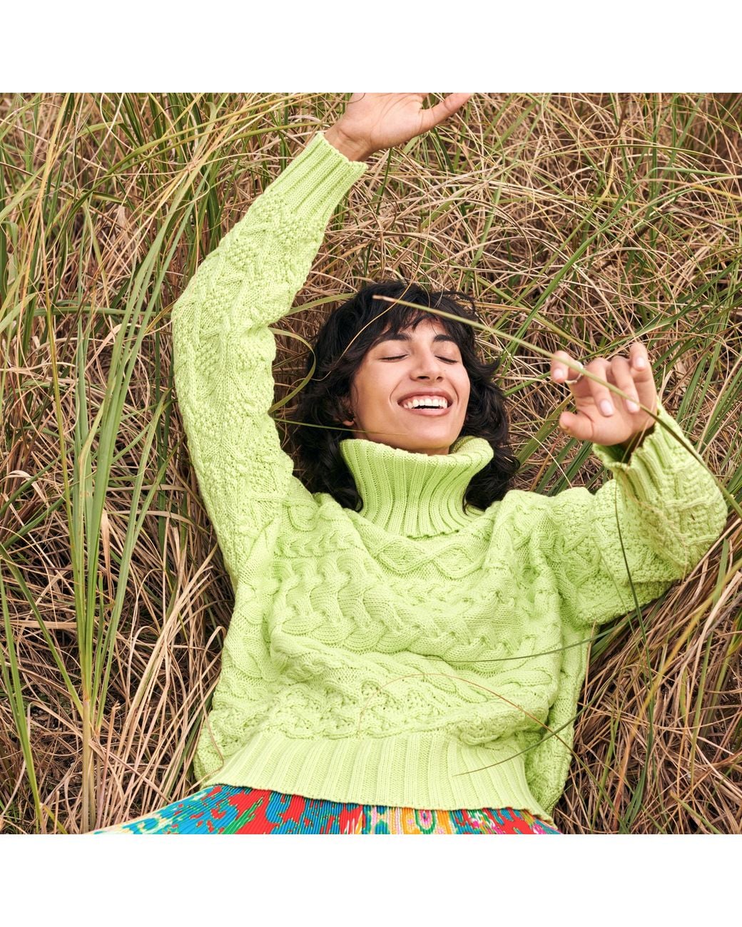 Gigi Knitwear Green Cable Sweater
