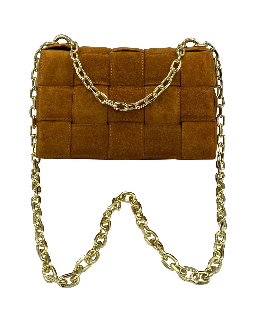 Angelika Jozefczyk Brown Neutrals Braided Suede Handbag Camel