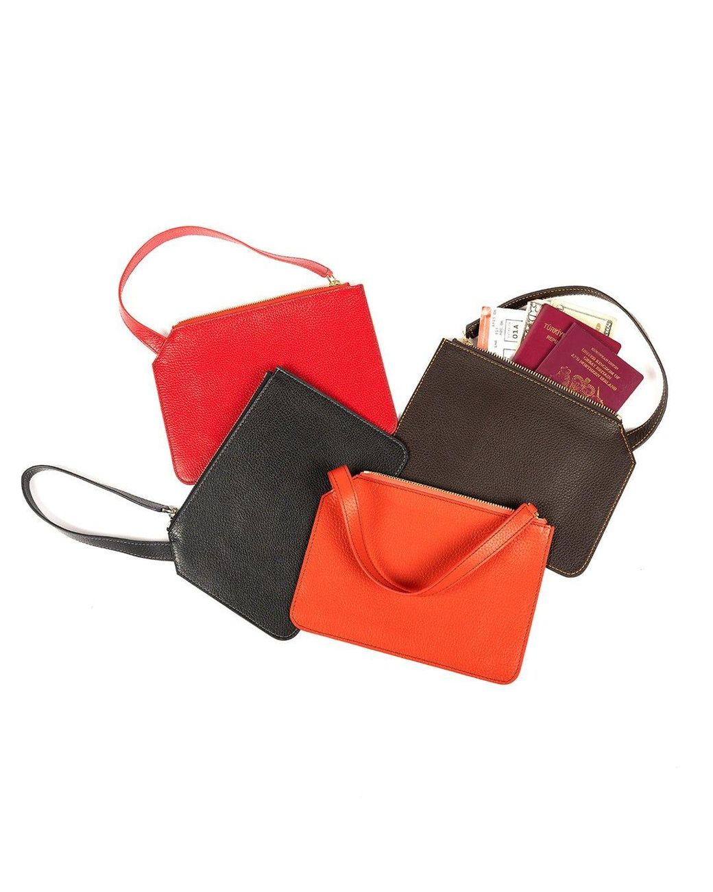 SJW BAGS LONDON Red Marissa Leather Clutch/ Wristlet