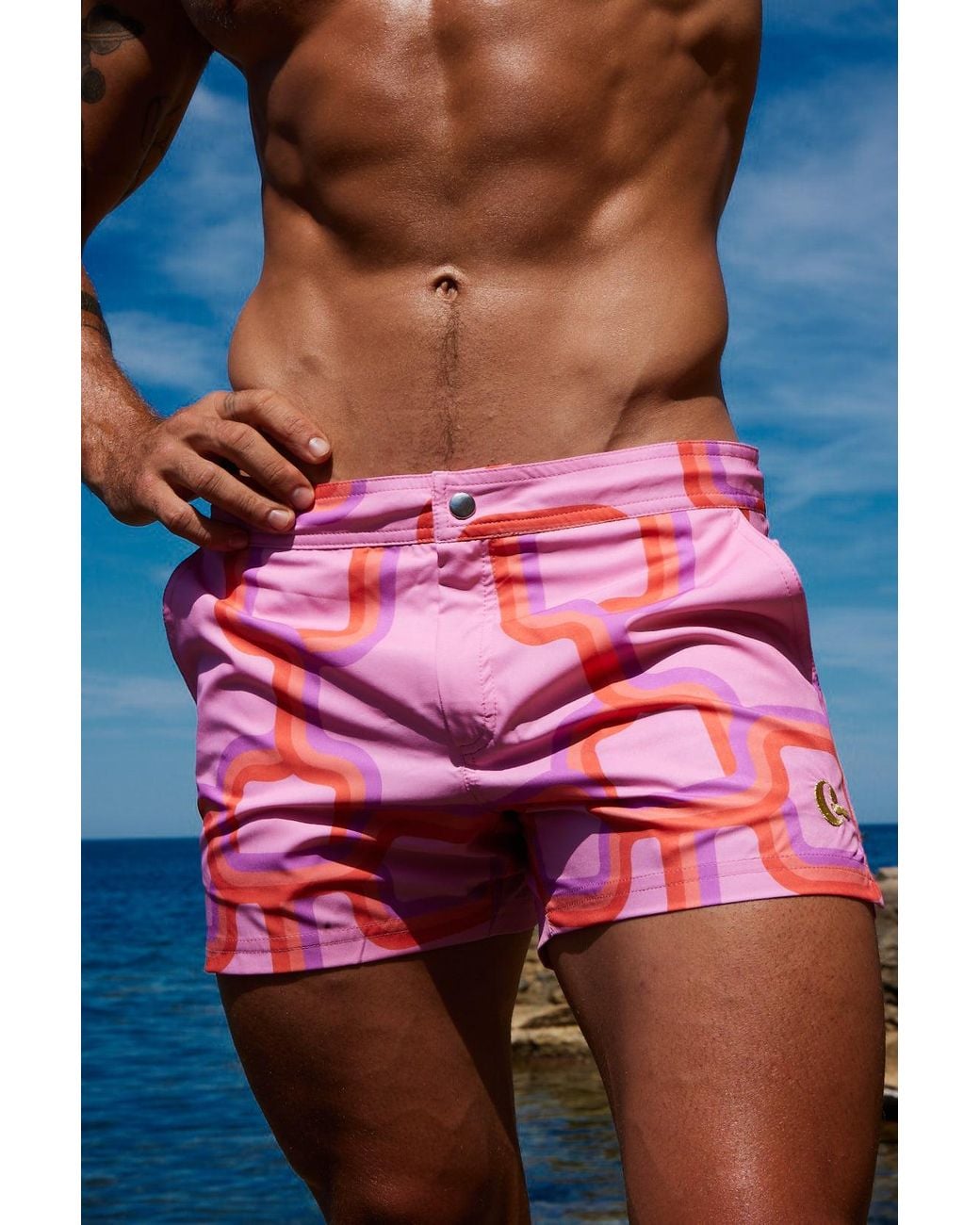 Julia Clancey Red Sunset Rooftop Board Short for men