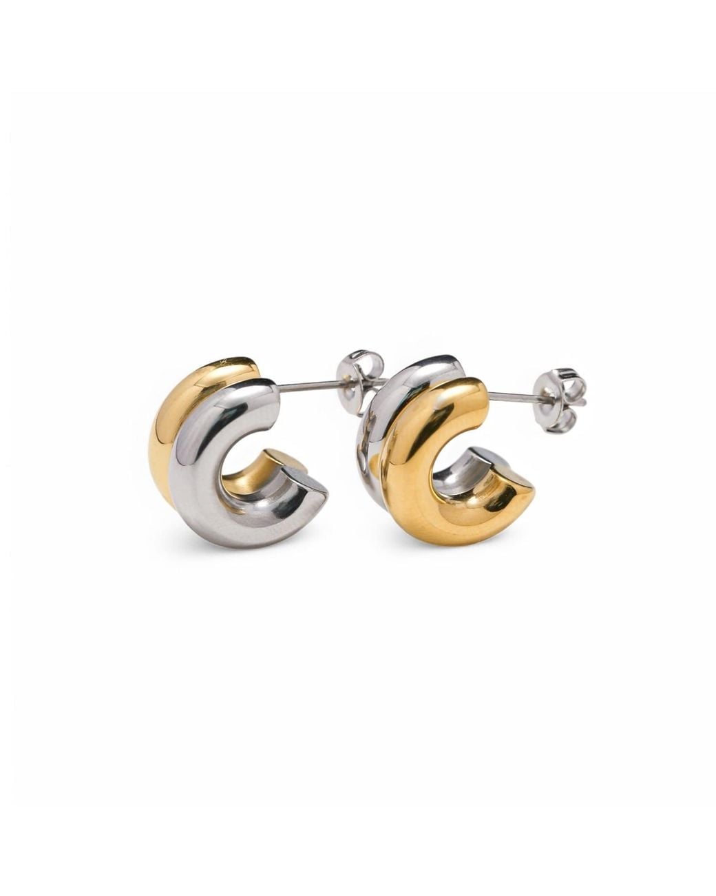 Miss Cecilia Metallic And Double Tone Small Hoops