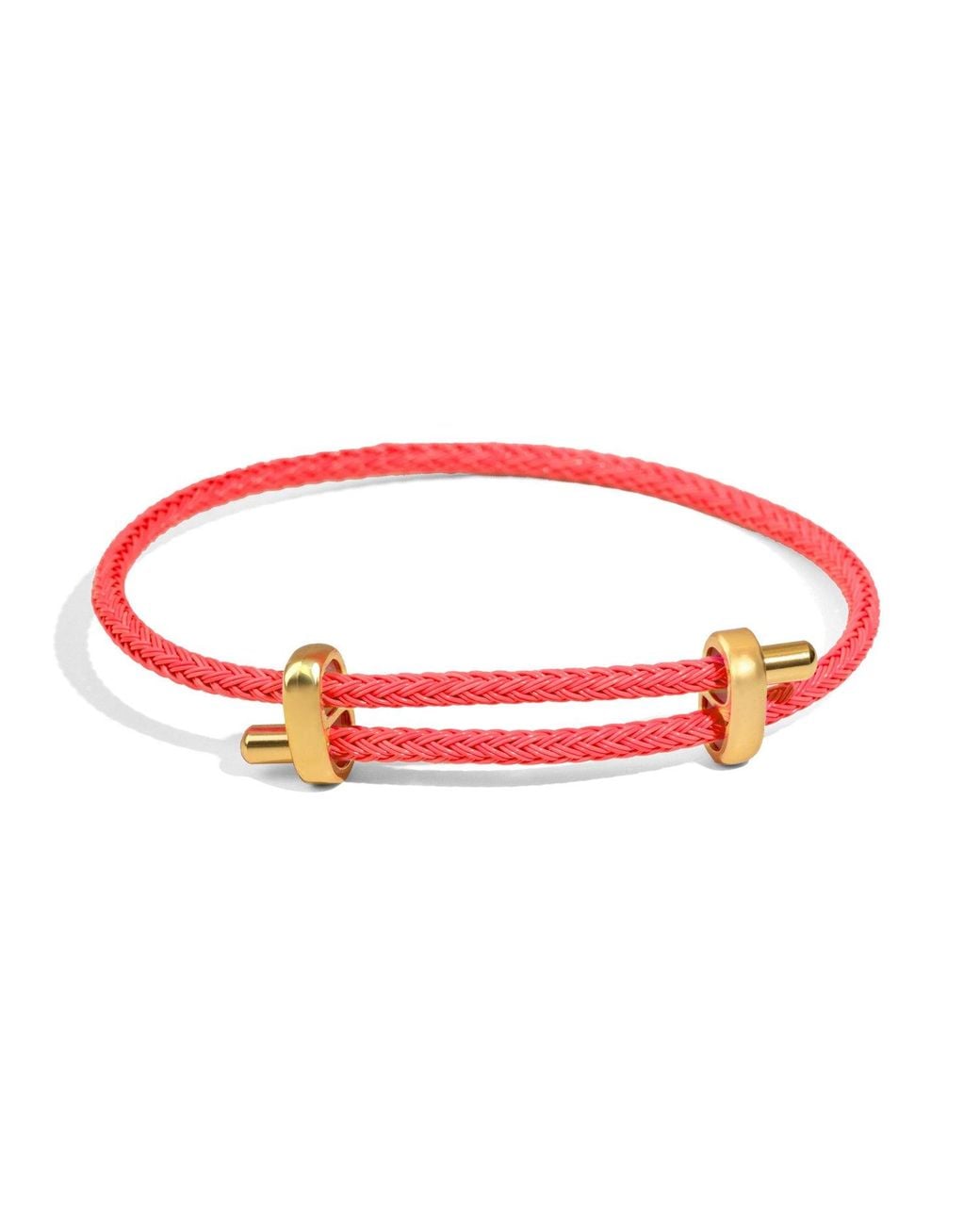 Ebru Jewelry Red Coral Glow Adjustable Rope Bracelet