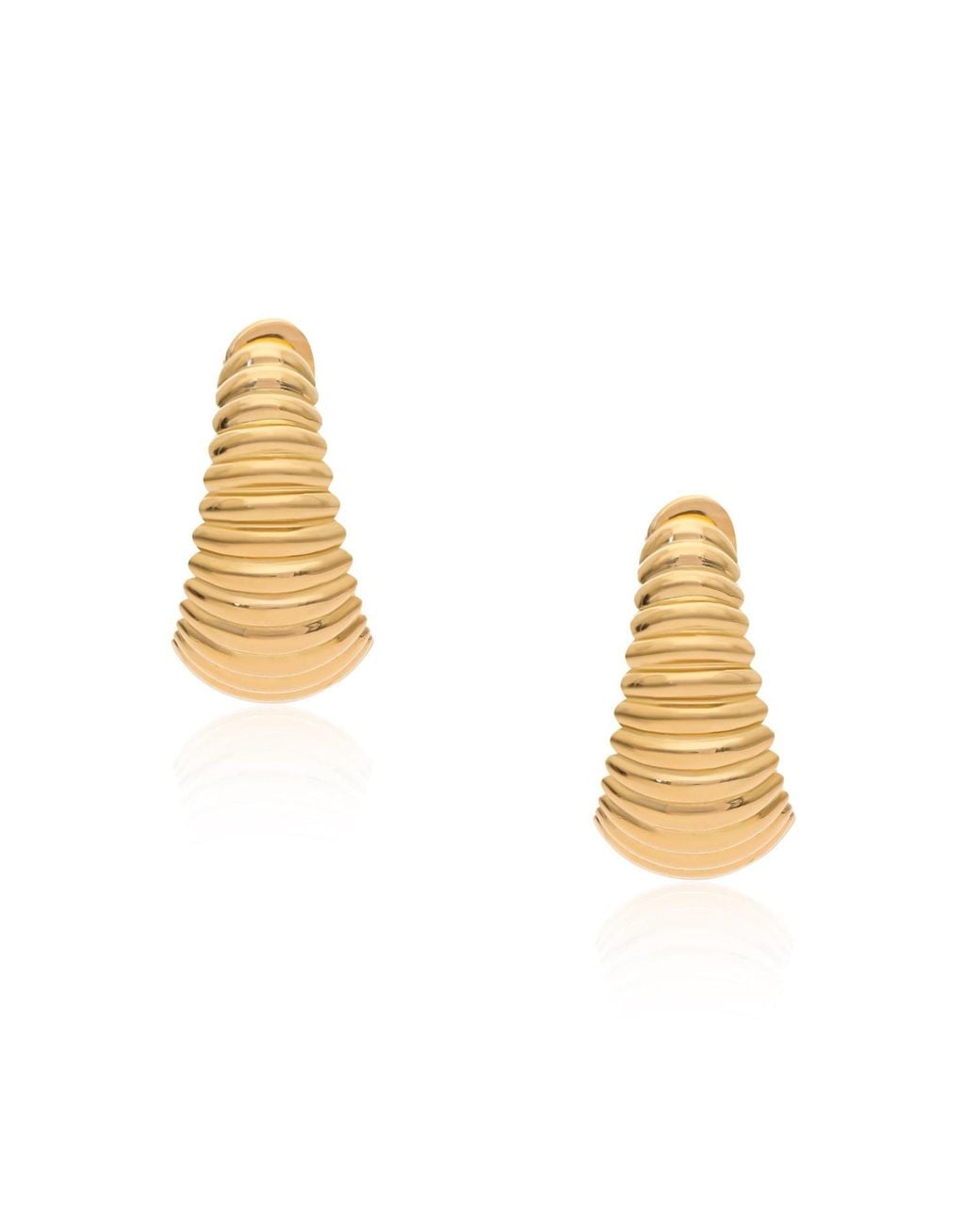 Preeti Sandhu Metallic Ridged Basket Vermeil Hoops