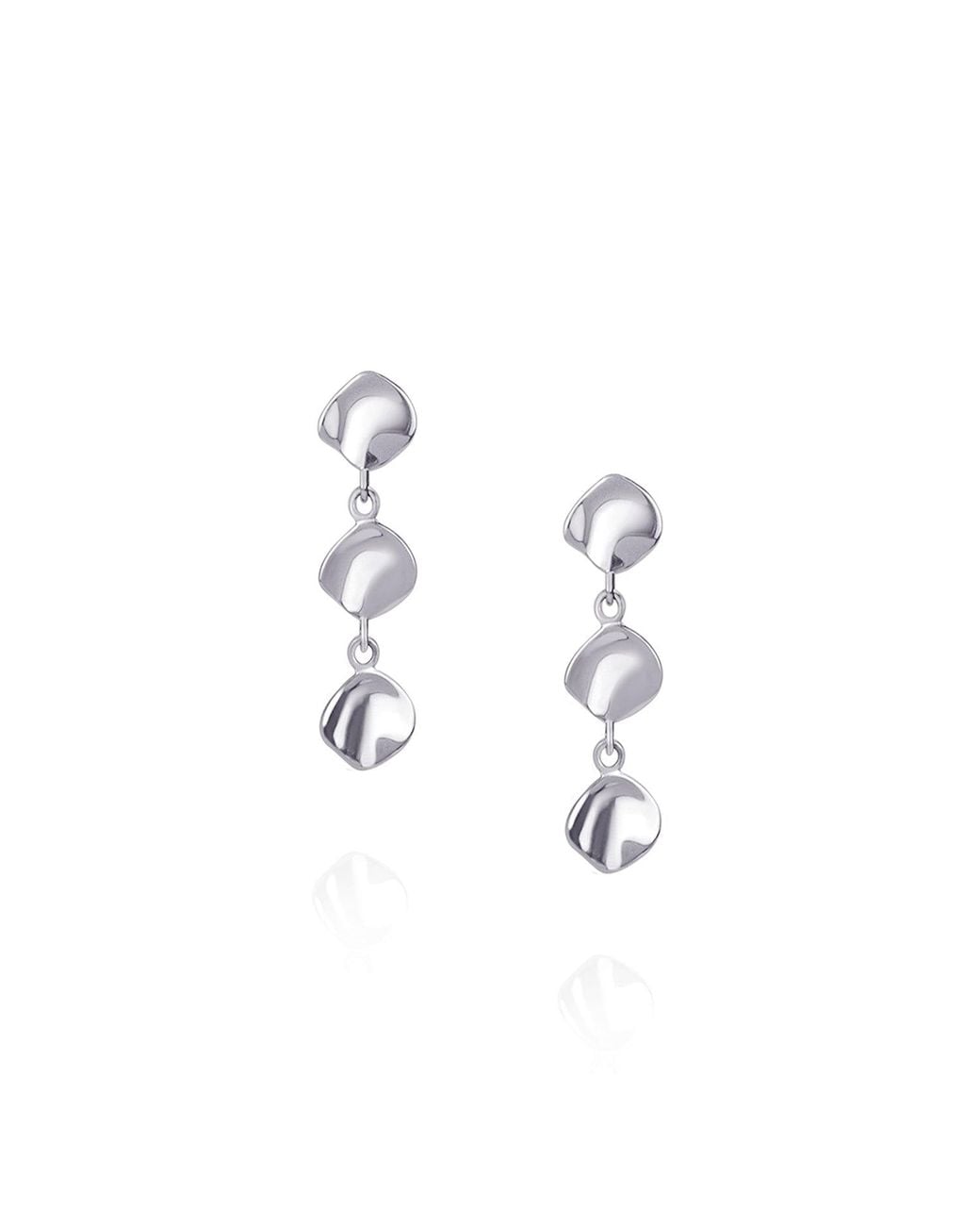 MOUNIR LONDON White Sterling Rippled Statement Earrings