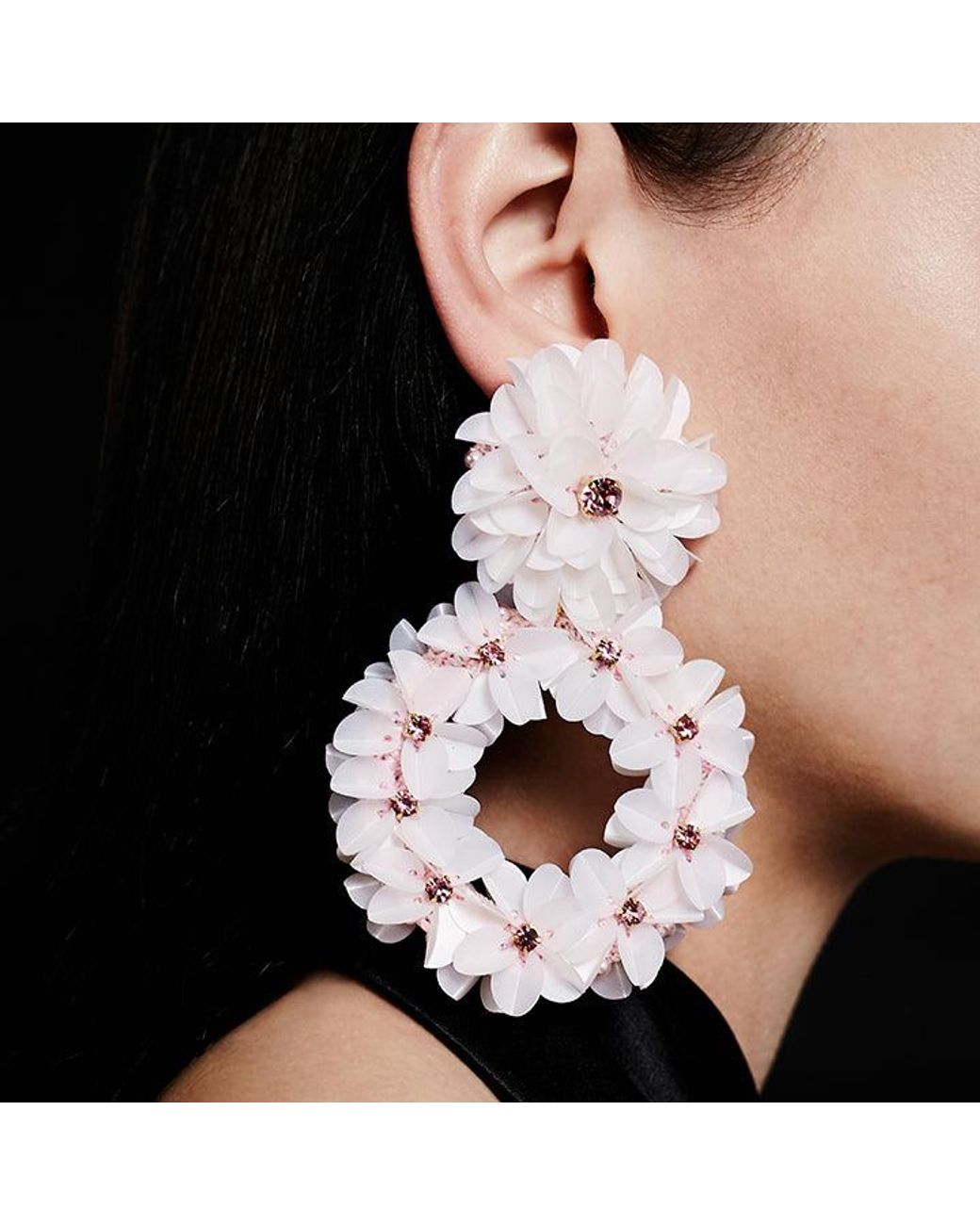 PINAR OZEVLAT Metallic Blush Yasmine Hoops